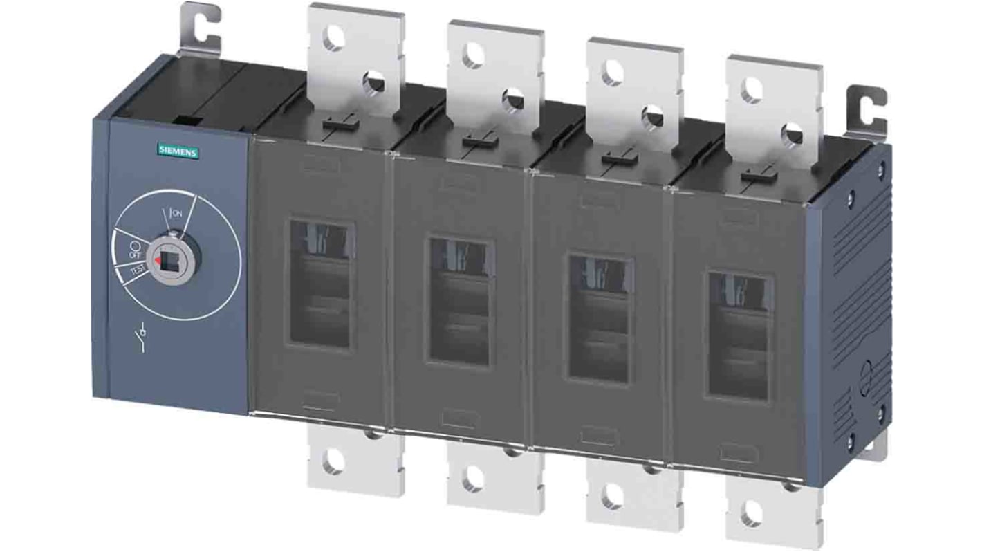 Sezionatore interruttore Siemens 3KD5040-0RE10-0, 4 poli, corrente massima 1000 A, montaggio a vite, classe di protezione IP20.