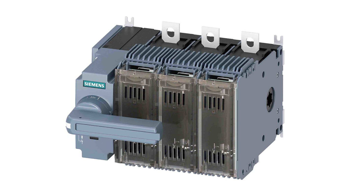 Sezionatore portafusibili Siemens 3KF2316-2LF11, 3 poli, 160A, montaggio superficiale, fusibile NH00/NH000, colore grigio.
