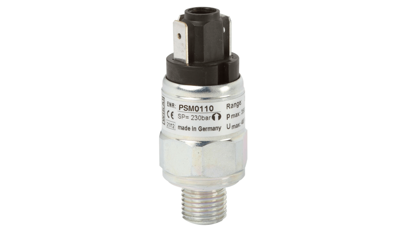Pressostato Relativa WIKA 14068611, 8bar max, uscita SPDT, per misurazione di aria, gas e liquidi. Grado IP: IP00.