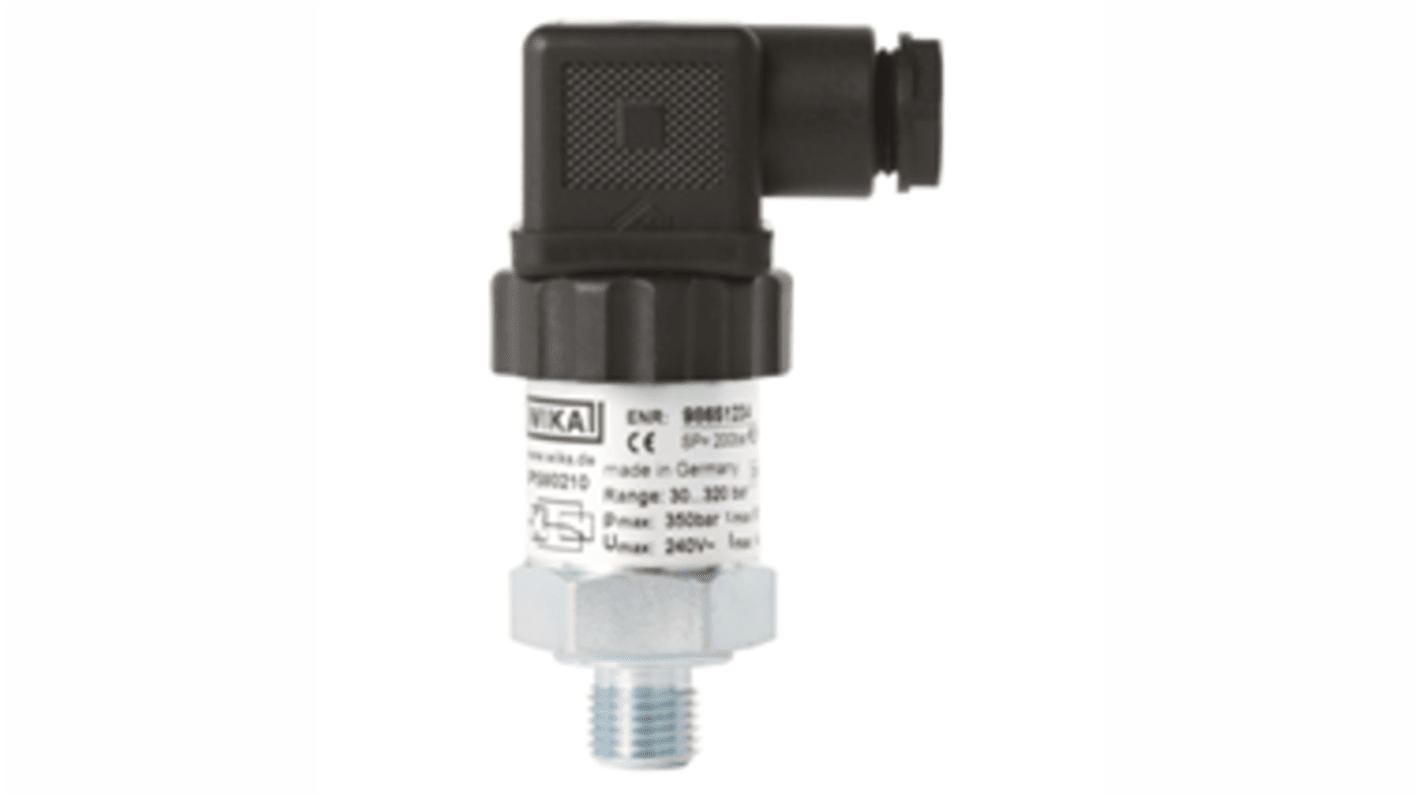 Pressostato WIKA 14087348 SPDT, lettura pressione relativa 0,2-2 bar, design compatto, grado di protezione IP65.