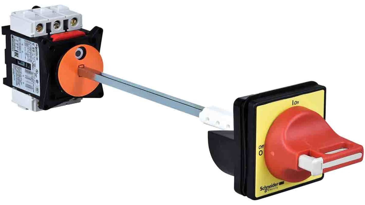 Schneider Electric VCCF02 Sezionatore di emergenza TeSys Vario, 3P, 12A, IP65. Manico rosso/giallo per applicazioni sicure.