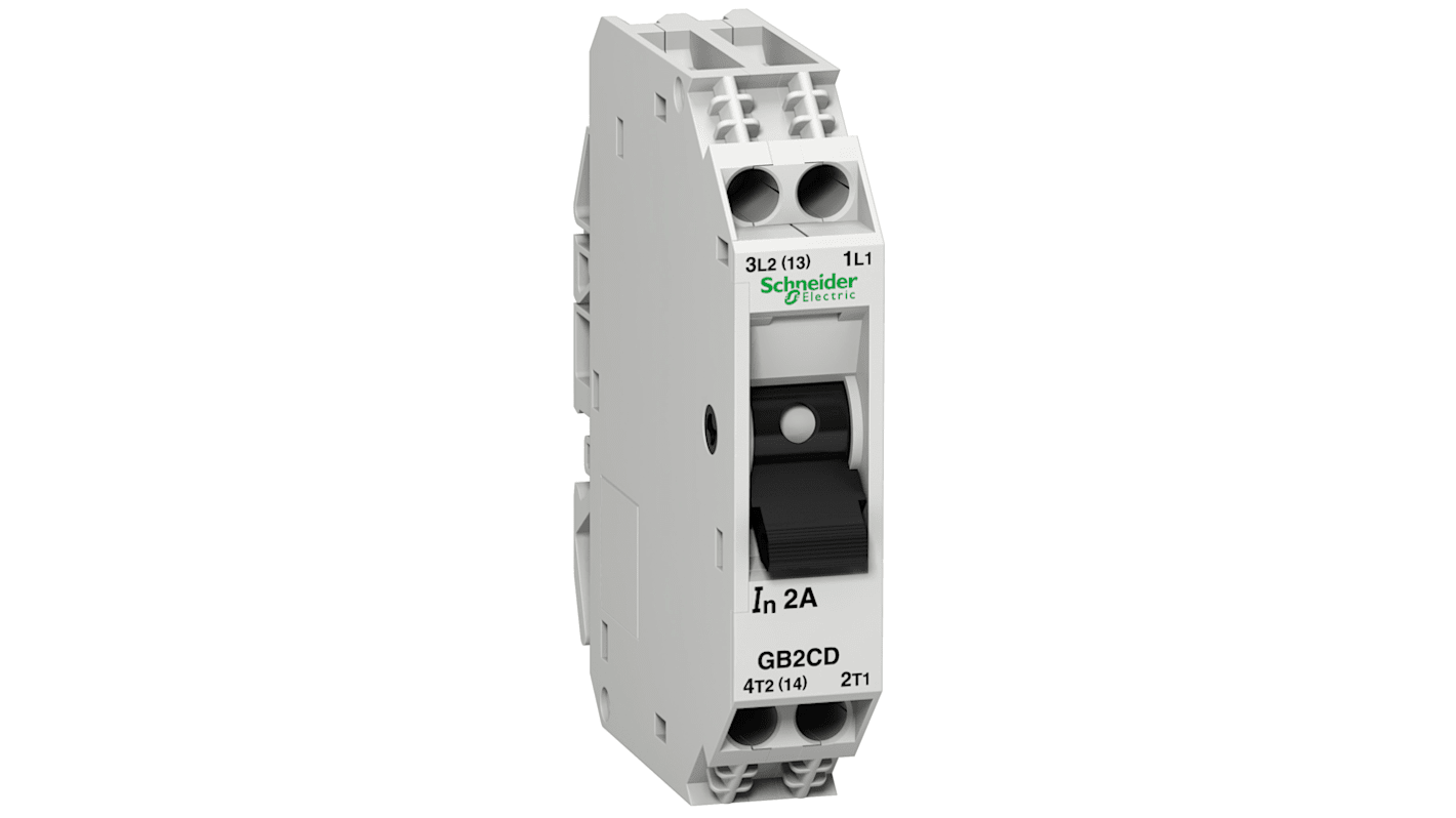 Interruttore automatico Schneider Electric TeSys GB2CD22, 2 poli, 20A/250V, protezione magnetotermica per circuiti industriali. Compatto, certificato IEC/UL/CSA.