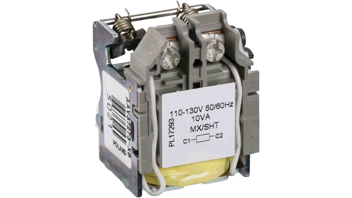 Interruttore magnetotermico scatolato Schneider Electric LV429386 110-130V, per Compact NSX, PowerPACT Multisandard e Easypact CVS. Con scatto automatico in 50ms, certificato UL/CSA e conforme IEC 60947-2. Ideale per arresto d'emergenza.