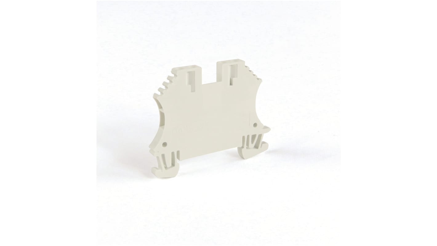 Morsettiera passante Allen Bradley 1492-J2Q-W, 4 vie, montaggio su guida DIN, per cavi 22-12 AWG, corrente 25A, tensione 300V.