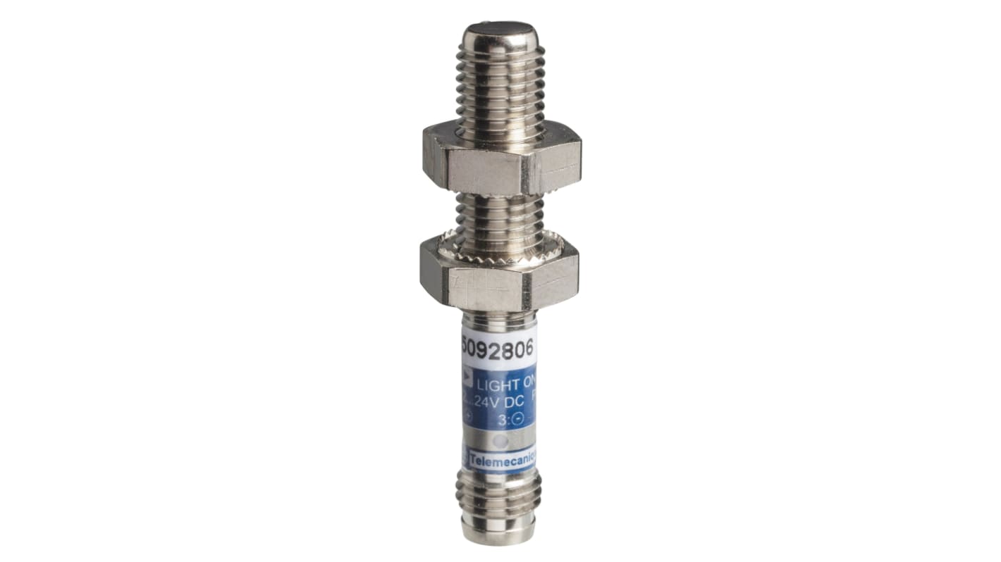 Sensore fotoelettrico Telemecanique XUAH0203S a fascio diretto, rilevamento 2 m IP65 per movimentazione materiali e industria alimentare.