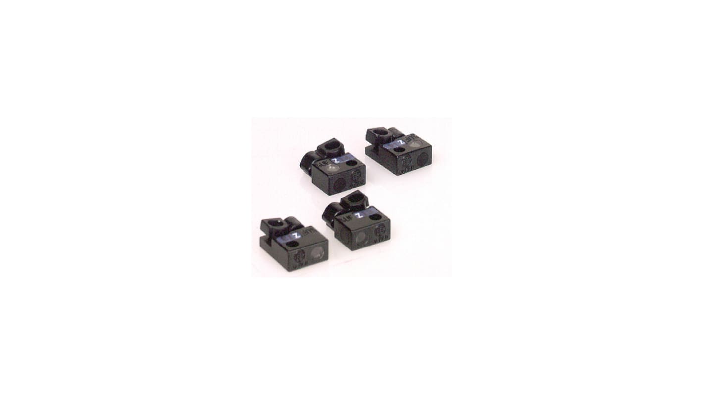 Morsetto di fissaggio con lente Telemecanique Sensors XUFZ04 per fibra ottica, set di 2, compatibile con modelli XUFZ910 e XUFZ920.