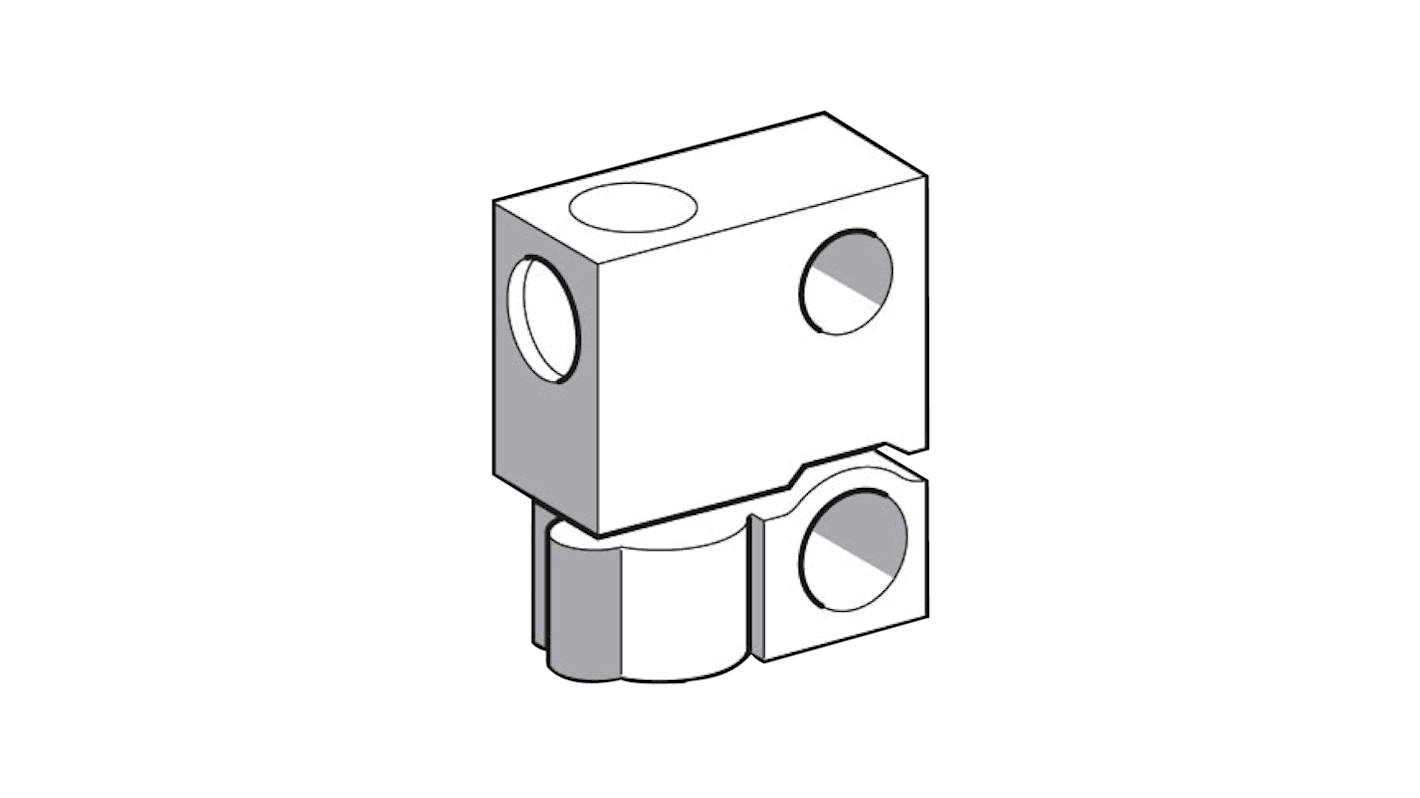 Morsetto di fissaggio con lente Telemecanique Sensors XUFZ05 per fibra ottica, set di 2 unità, compatibile con modelli XUFZ910 e XUFZ920.