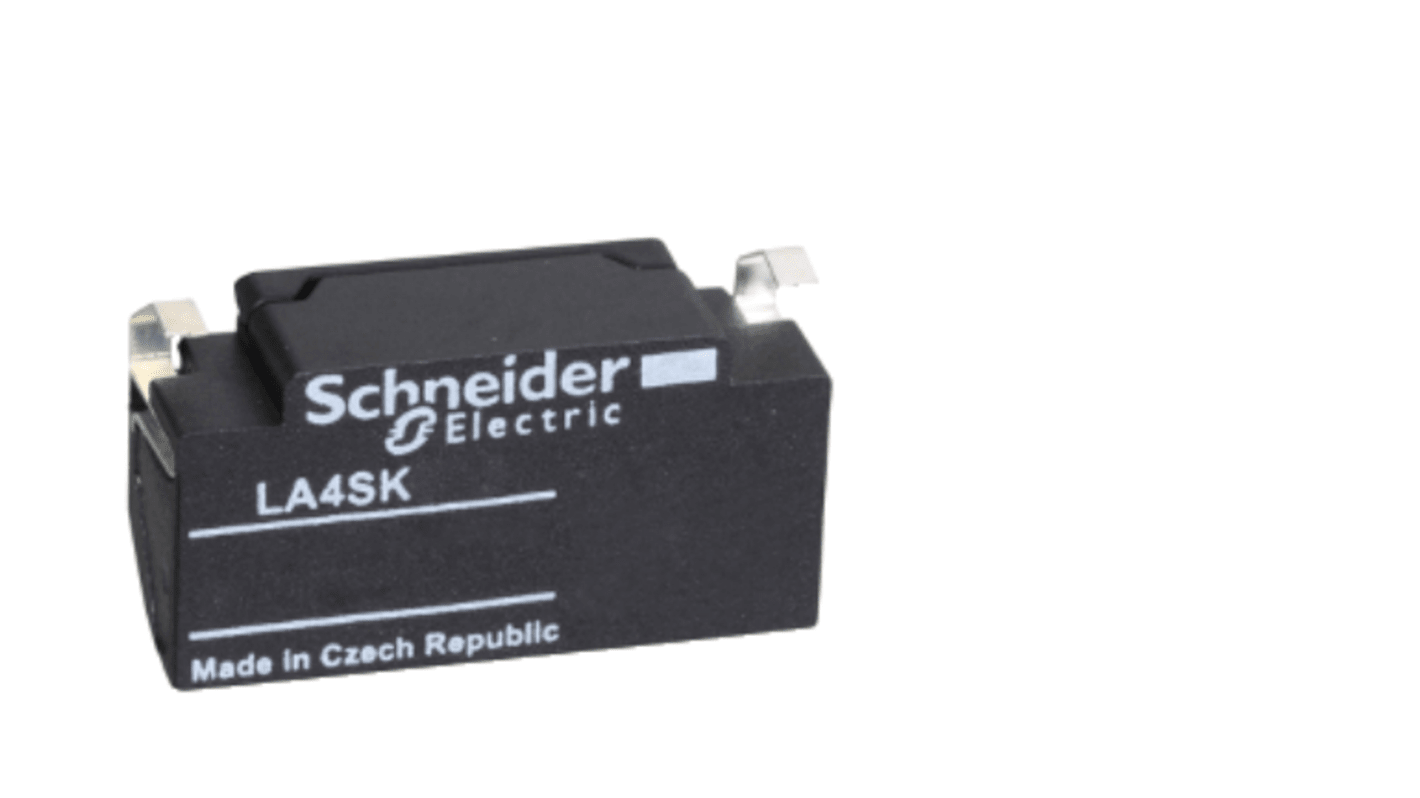 Diodo soppressore Schneider Electric LA4SKC1U per mini contattori e relè, protezione coil 24-250V, montaggio semplice. Confezione da 10 unità.