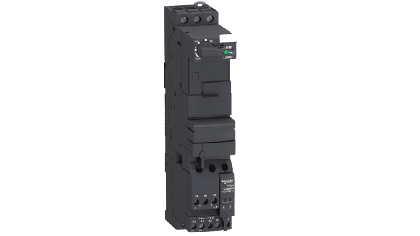 Base di potenza reversibile Schneider Electric TeSys U 12A/690V per motori trifase fino a 5,5 kW - LU2B12B. Soluzione compatta e modulare con protezione avanzata e controllo affidabile.