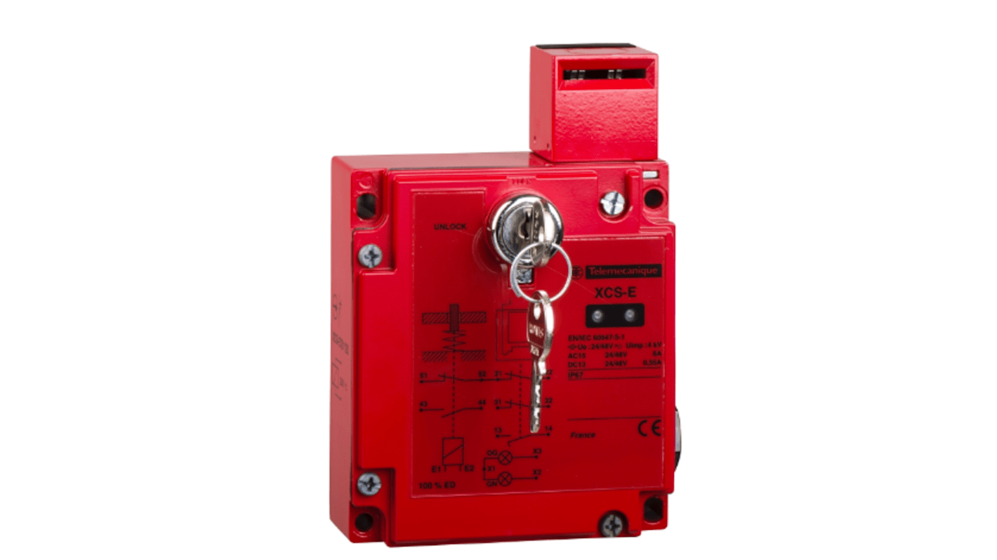 Interruttore di interblocco a solenoide Telemecanique Sensors XCSE731130, 2NC/1NA, custodia metallica, grado di protezione IP67.
