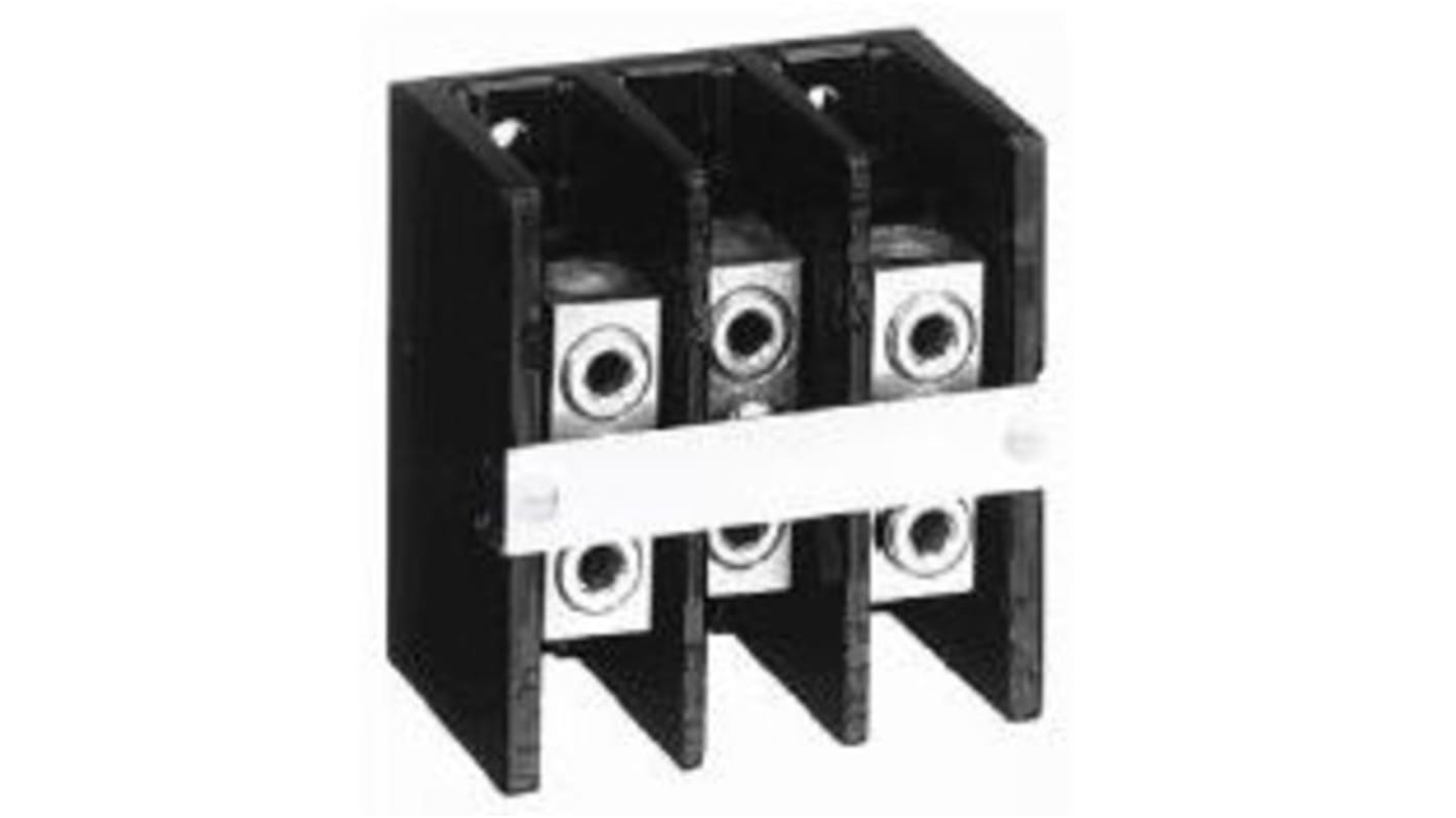 Blocco di distribuzione Allen Bradley 1492-100X, 3 vie, 175 A, montaggio a pannello, custodia in alluminio.