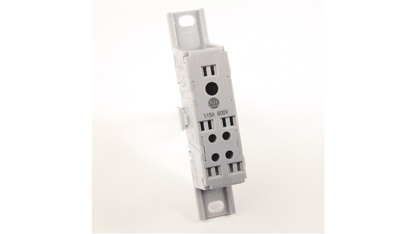 Blocco di distribuzione Allen Bradley 1492-PDME1141, 4 vie, 115A, 600 V, custodia in alluminio bianco, terminazione a vite.