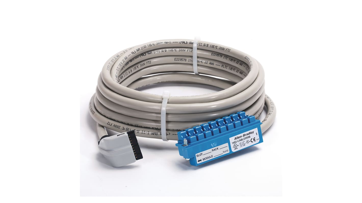 Cavo connettore Rockwell Automation 1492-CABLE050B, lunghezza 5 metri, per SLC 500, ControlLogix e CompactLogix.