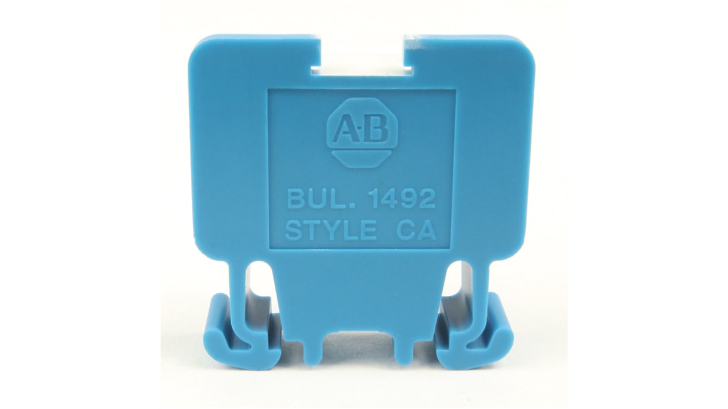 Morsettiera Allen Bradley 1492-CA1L per guida DIN, corrente 55A, tensione 600 V, montaggio su guida, terminazione a vite.