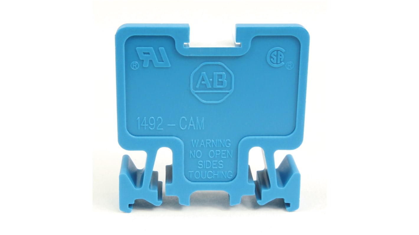 Morsettiera Allen Bradley 1492-CAM1L per guida DIN, 1 polo, 55A, 600V, montaggio su guida, terminazione a vite.