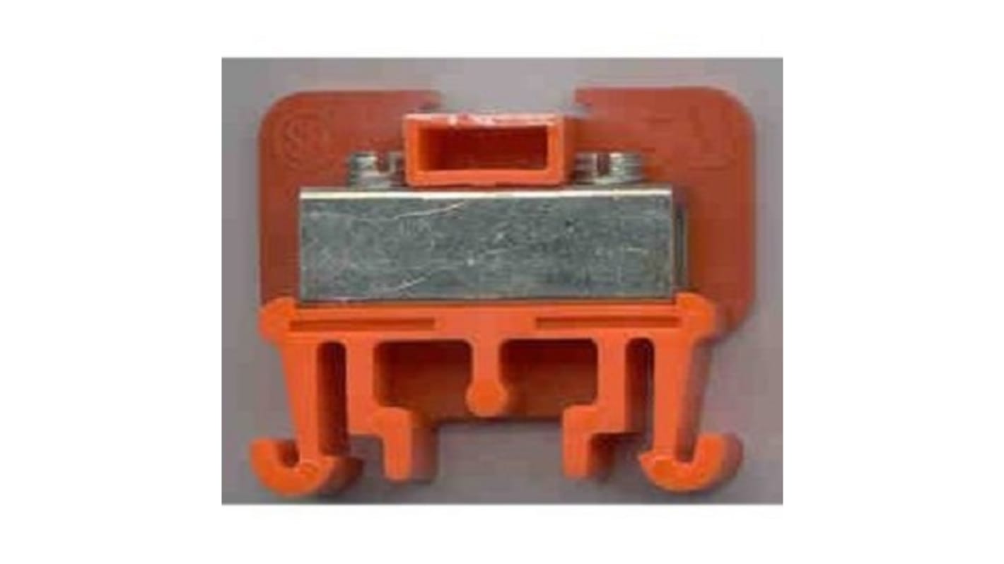 Morsettiera Allen Bradley 1492-F2 per guida DIN, 1 polo, 25A, 300V, montaggio su guida, terminazione a vite, colore nero.