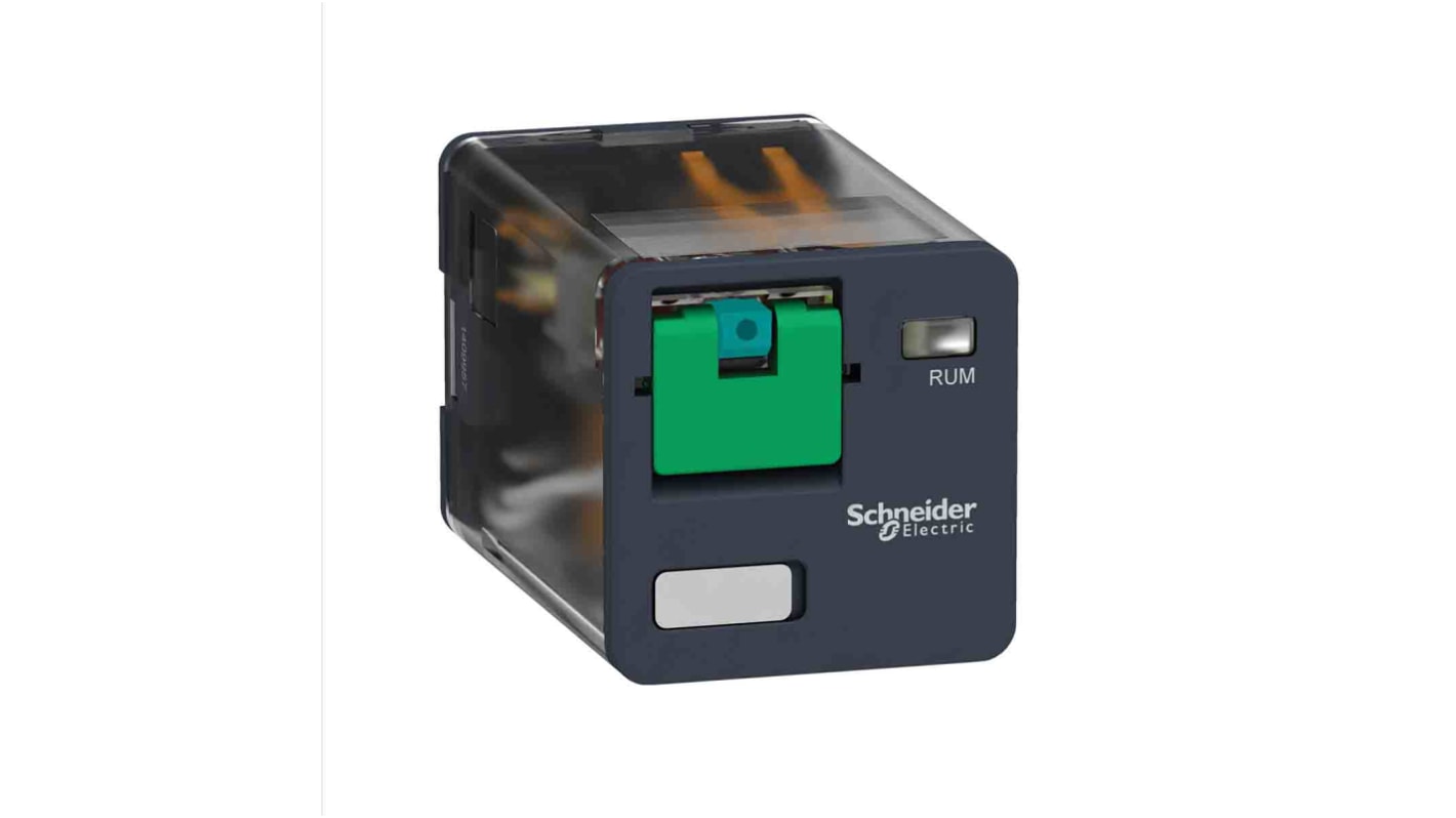 Schneider Electric - RUMC31BD Relè di potenza Harmony 3PDT, 24V cc, 10A. Pulsante di prova e stato meccanico per circuiti industriali. Green Premium, senza mercurio.