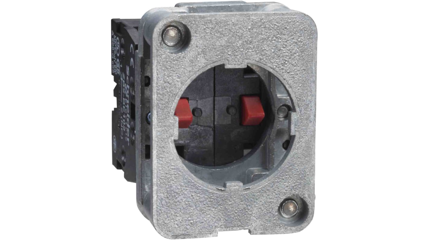 Blocco contatti pulsante Schneider Electric XACS415, tipo 1 NC + 1 NA, montaggio anteriore, ritorno a molla, dimensioni 30/40 mm.