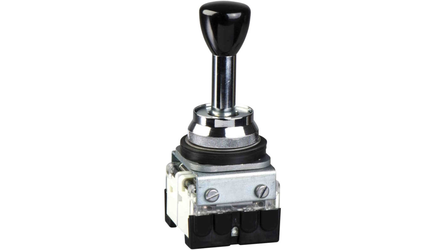 Interruttore joystick Schneider Electric XD2AC201, due assi, protezione IP40, tensione 230V, configurazione SPST.