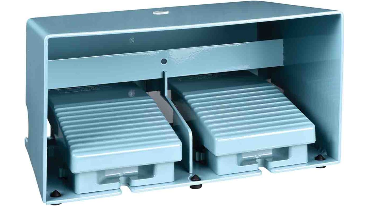 Interruttore a pedale instabile On-Off Schneider Electric XPEM3110D, IP66, 4NC+4NO, contenitore metallico, tensione AC 240V.