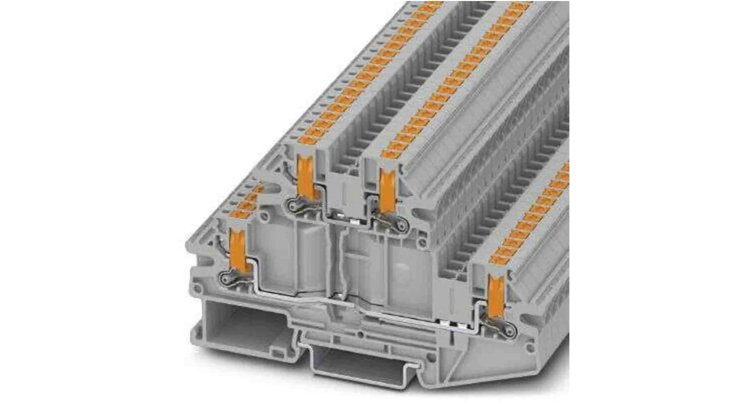 Morsettiera a doppio livello Phoenix Contact 1079073 - Grigio, 20A - Tecnologia di innesto per conduttori 0,25 mm² - Facile inserimento, alta qualità.