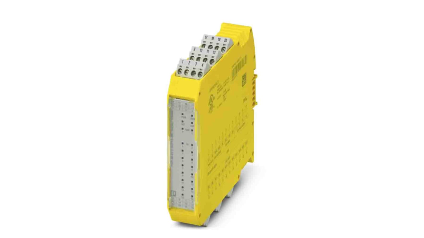 Modulo di espansione PSR Phoenix Contact 1104888: 24V, 16 in, 4 out. Soluzione sicurezza economica per macchine e processi.