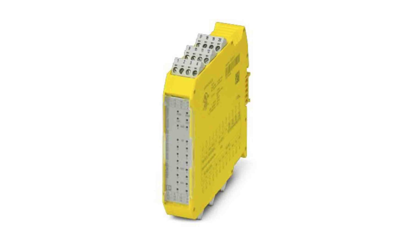 Modulo di espansione PSR PSR Phoenix Contact 1104890, 24 V, 8 ingressi, 13 uscite, larghezza 22,6 mm, per applicazioni di sicurezza.
