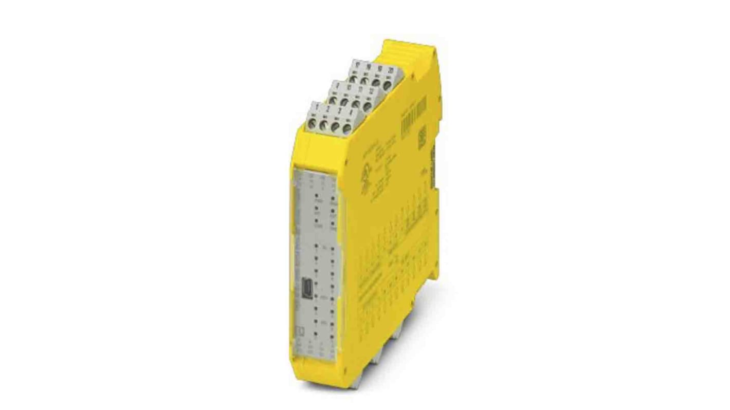 Modulo I/O PSR-M Phoenix Contact 1104974, 24 V, 9 ingressi e 12 uscite, per applicazioni di sicurezza fino a PL e SIL 3.