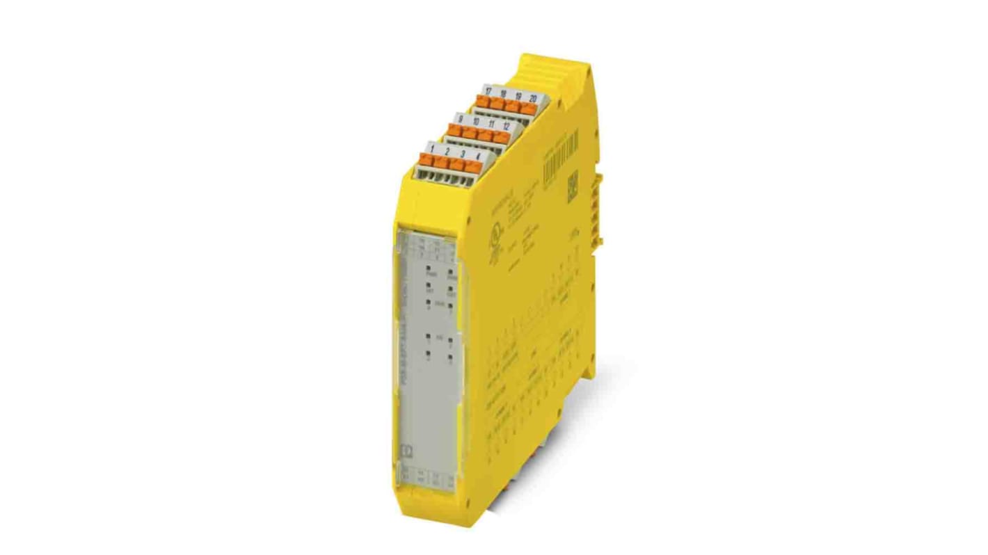 Modulo di espansione PSR di Phoenix Contact, codice 1104986, per automazione sicura, 24 V, 4 ingressi e 4 uscite, larghezza 22,6 mm.