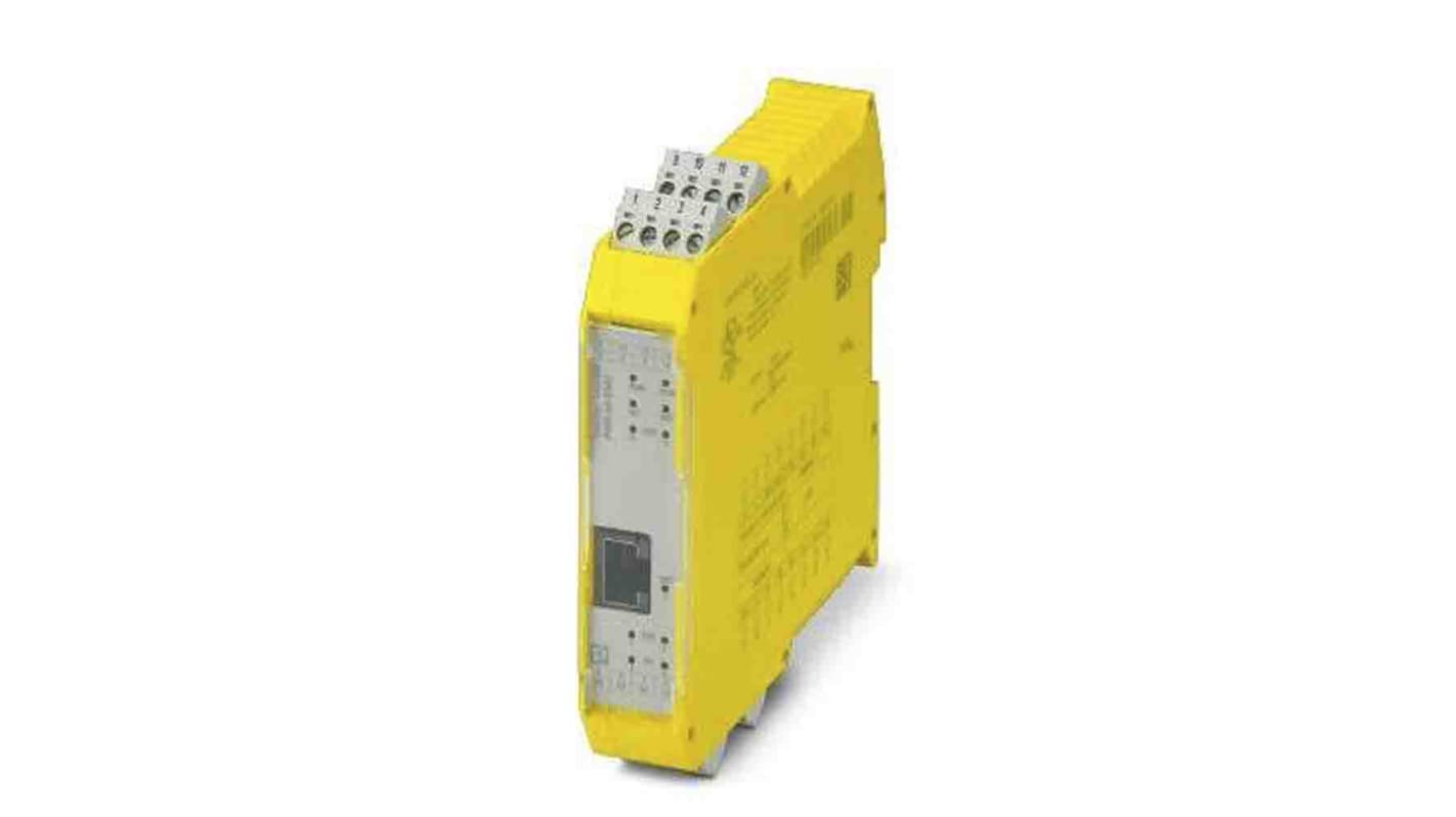 Modulo di espansione PSR Phoenix Contact 1104989, 24 V, 2 ingressi, 1 uscita, larghezza 22,6 mm, per applicazioni di sicurezza.