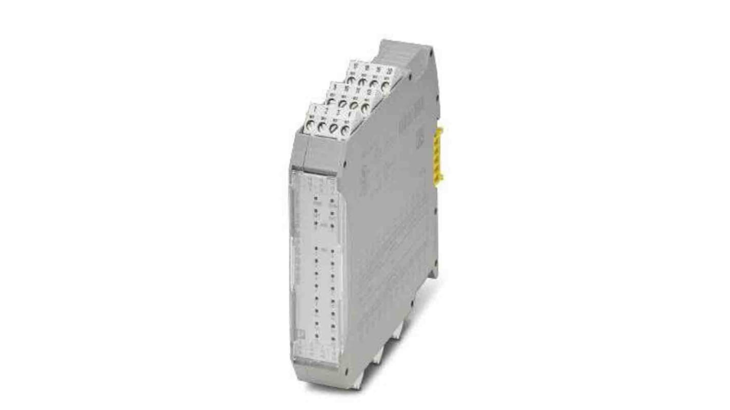 Modulo di espansione PSR Phoenix Contact 1105134, 24 V, 16 uscite, compatibile con moduli di sicurezza, larghezza 22,6 mm.