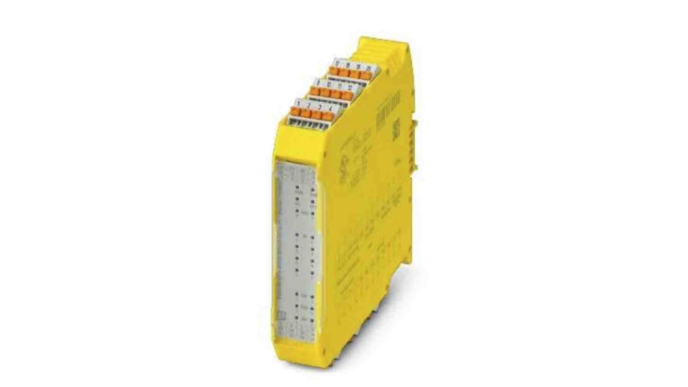 Modulo di espansione Phoenix Contact 1105523, 24 V, 10 ingressi e 10 uscite, compatibile con applicazioni di sicurezza fino a PL e SIL 3.