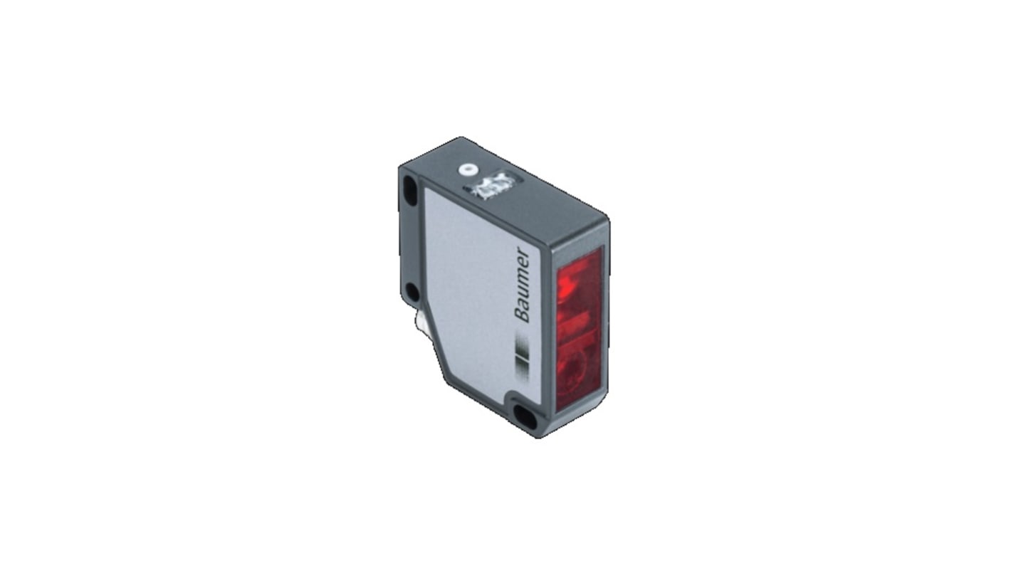 Sensore di distanza rettangolare Baumer OM20-P0120.HH.YIN, rilevamento 16-120 mm, uscita PREMERE/TIRARE, IP67, montaggio a vite.
