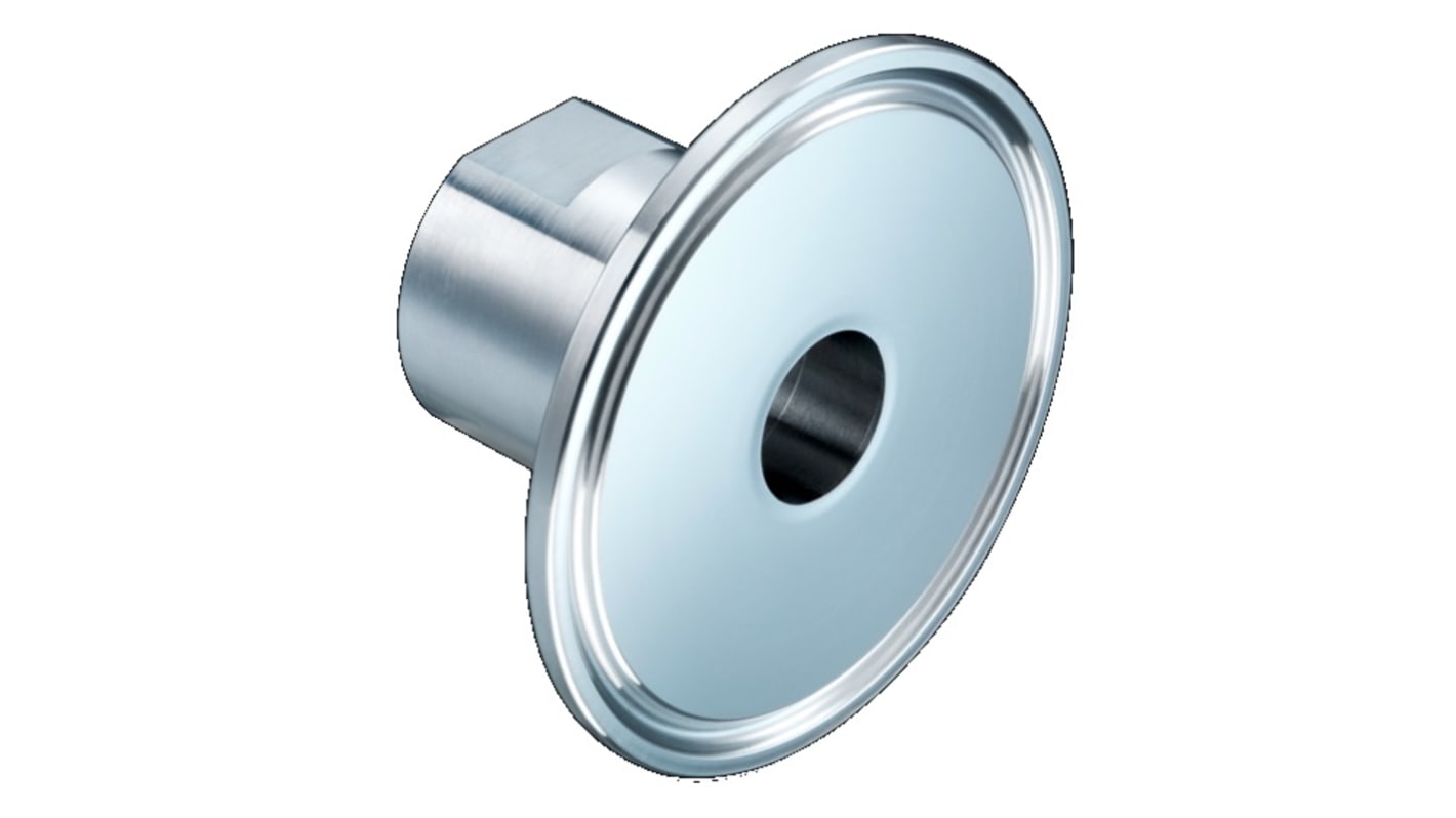 Raccordo adattatore universale Tri-Clamp 2 Baumer ZPH3-3216 in acciaio INOX, misura 2 pollici, per sensori di livello industriali.