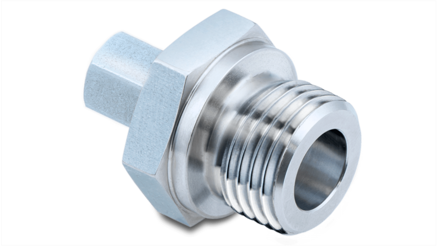 Raccordo a compressione Baumer ZPI1-D7A per PF20S, T52, T65, G 1/2 A, AISI 316Ti, max 20 bar, manicotto Ø 6.