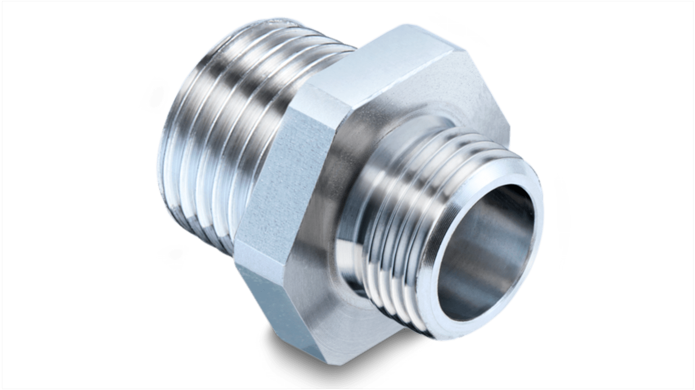 Staffe di montaggio Baumer ZPI1-E7A in acciaio INOX per PF20S e T445, adattatore M18 a G 1/2 poll. Applicazione montaggio.