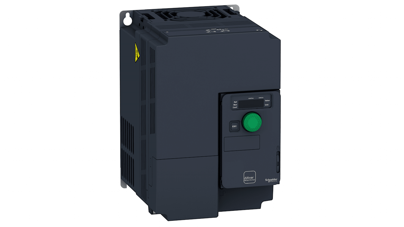 Avviatore a velocità variabile Schneider Electric ATV320U55M3C, potenza 5,5 kW, 240 V, 27,5 A, grado di protezione IP20.