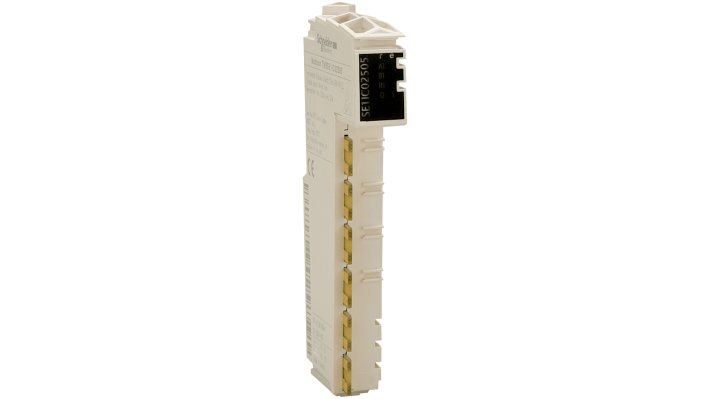 Modulo I/O PLC Schneider Electric TM5SE1SC10005 per Controller logico, ideale per macchine complesse. Ingresso a 24 V c.c., risoluzione 32 bit, isolamento 500 Vrms.