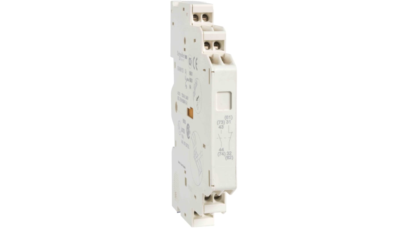 Schneider Electric GVAN113, blocco di contatti ausiliari 1 N/C + 1 N/A per interruttori motori, montaggio a sinistra.