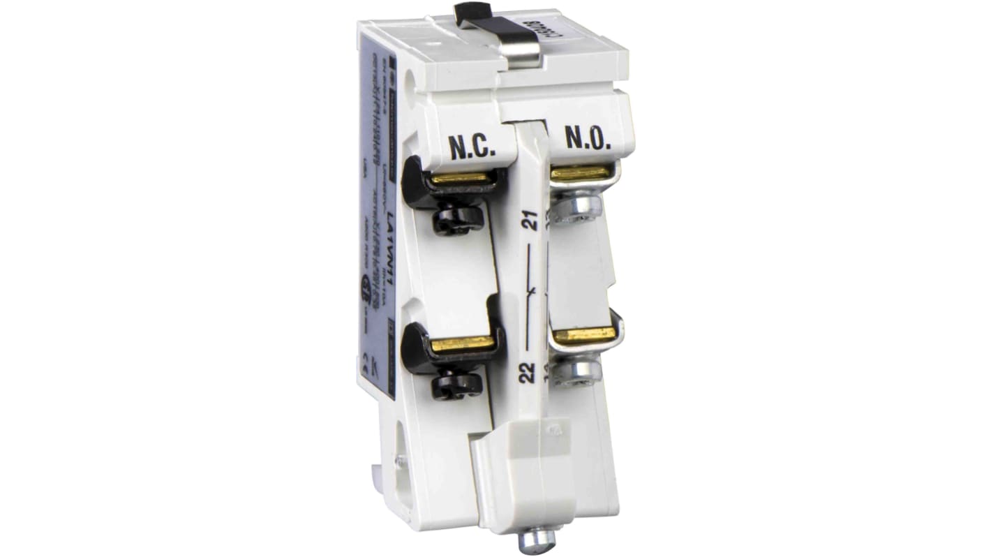 Blocco di contatti ausiliari Schneider Electric LA1VN11, 1 N/C + 1 N/A, montaggio top per LC1V160, conforme RoHS e REACH.