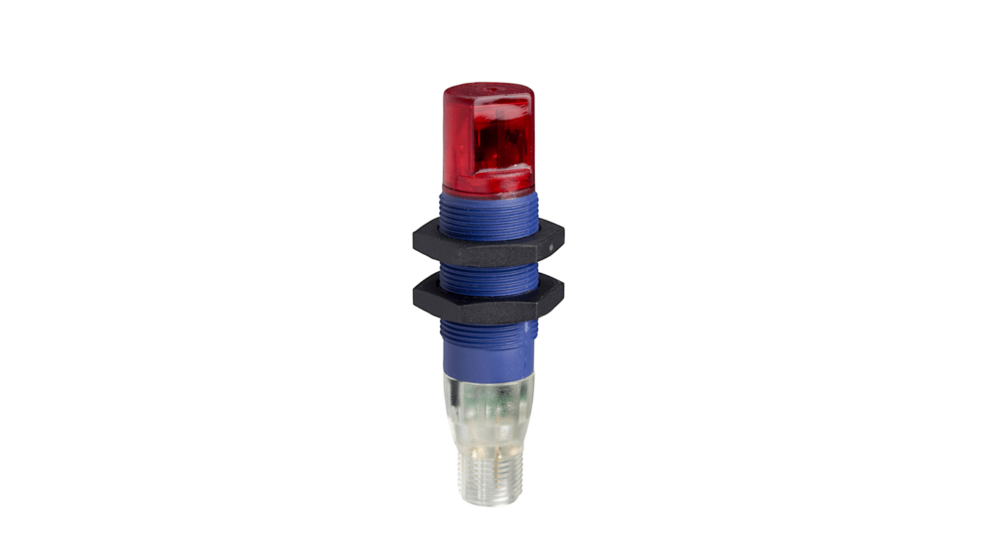 Sensore fotoelettrico Telemecanique Sensors XUB9BPBWM12, miniaturizzato, filettato, rilevamento a retroriflessione, gamma 2 m, uscita PNP.