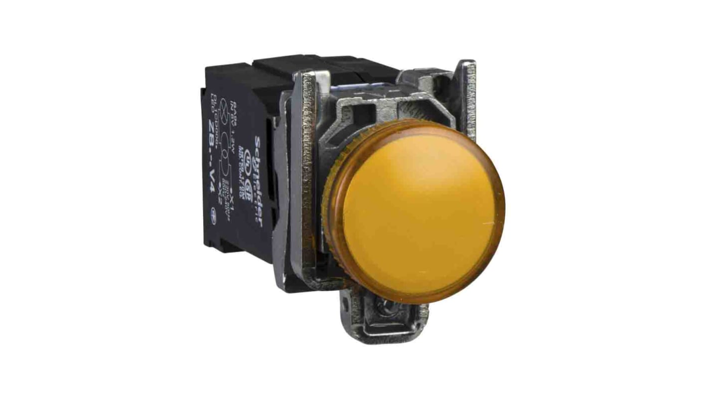 Luce pilota Schneider Electric Harmony XB4, arancione, 230-240V, diametro foro 22mm, forma rotonda, base BA9s.