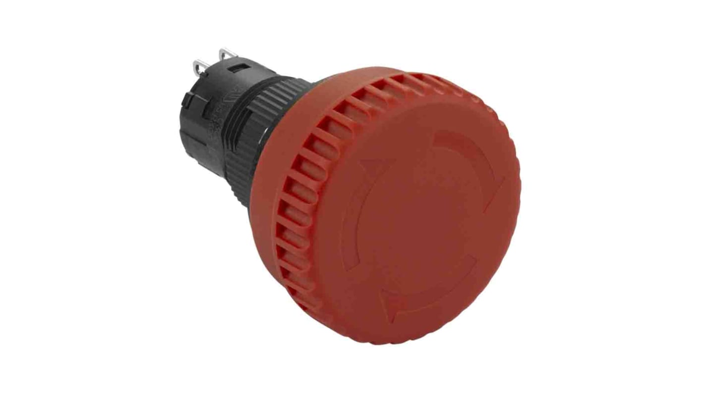 Pulsante di arresto di emergenza Schneider Electric XB6ETN521P, rosso, montaggio a pannello, diametro foro 22mm, IP65.