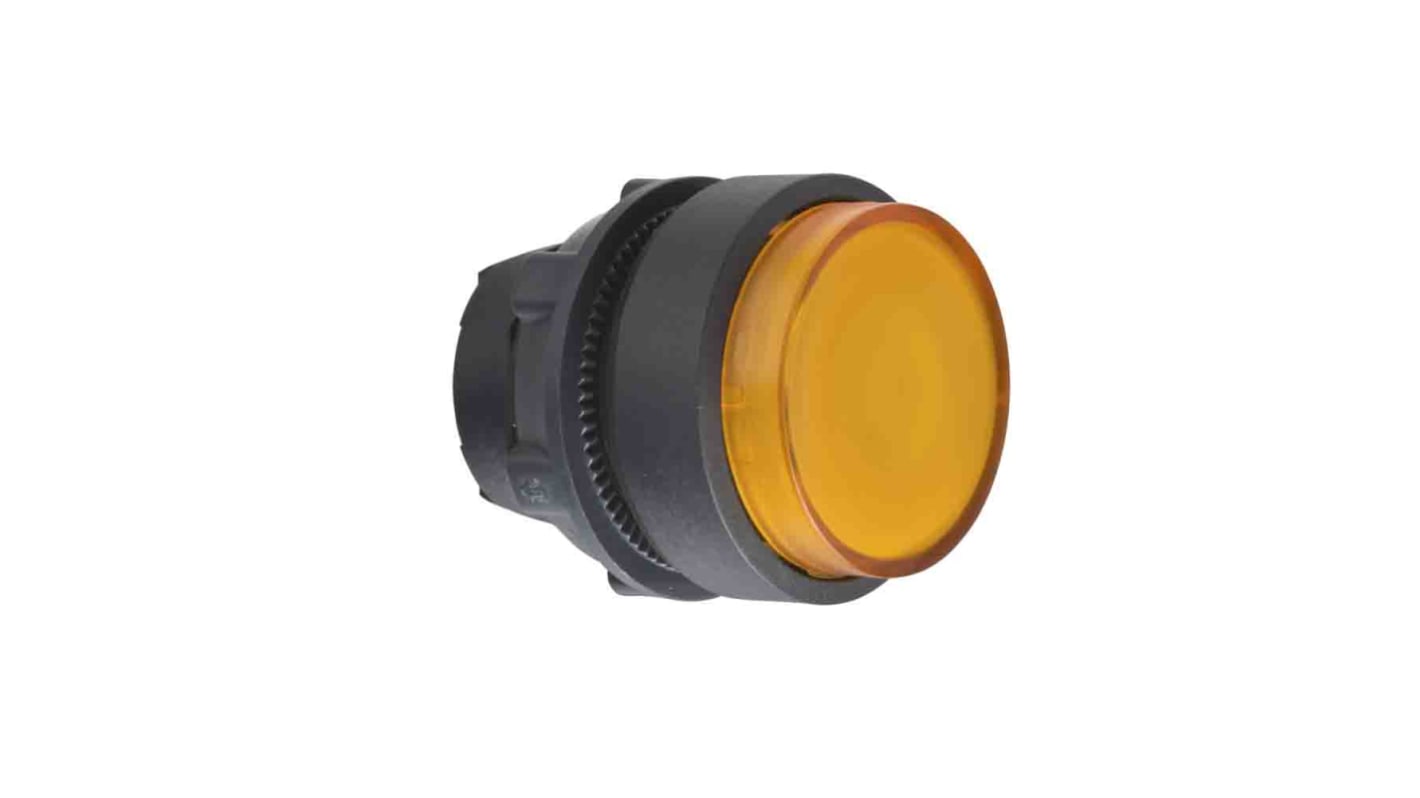 Attuatore pulsante instabile Schneider Electric, serie Harmony XB5, testa illuminata, diametro foro 22mm, colore arancione.