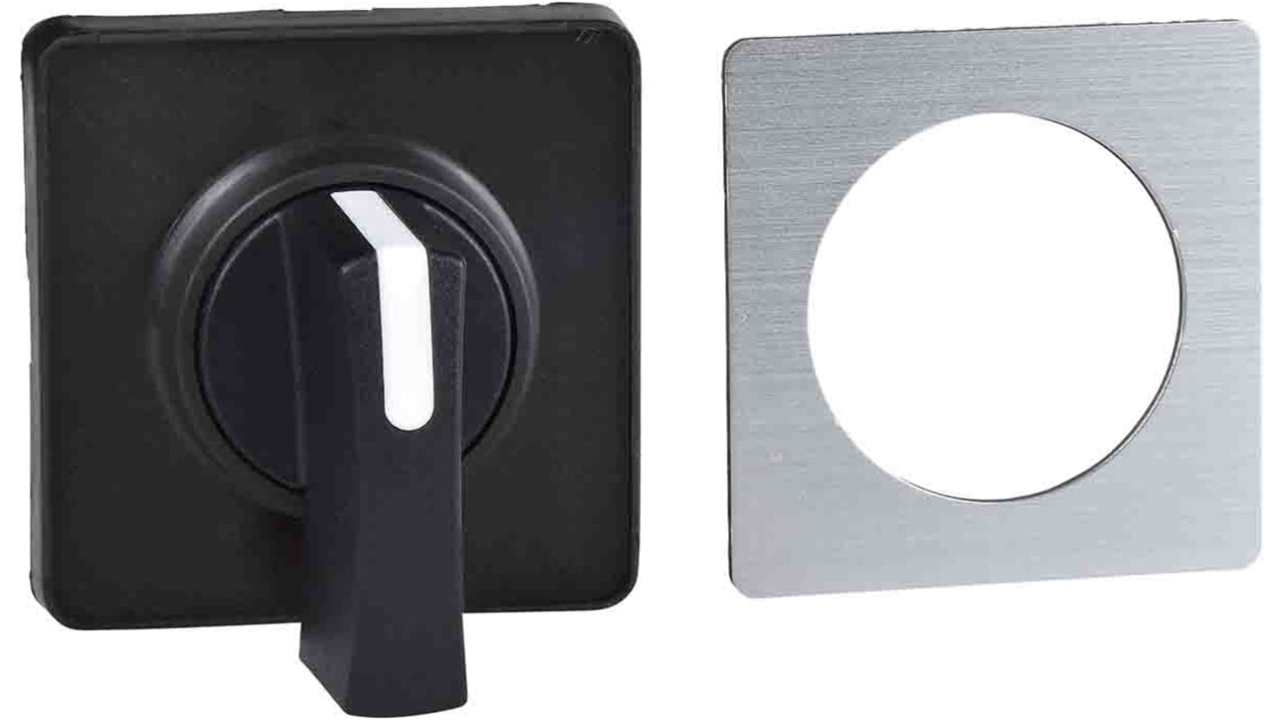 Manopola nera Schneider Electric KBC1H per interruttori a camme della serie KBC, in metallo, priva di mercurio.