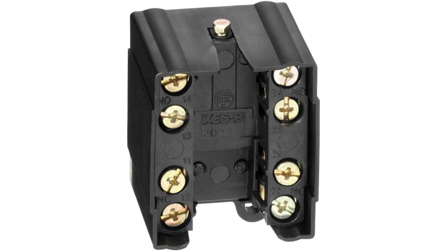Blocco contatto finecorsa Telemecanique Sensors XESP1031, 2 poli, configurazione 2CO, morsetto a vite, privo di mercurio.