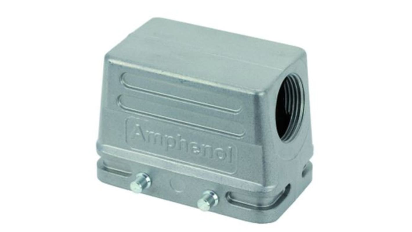 Calotta M20 Amphenol Industrial C146, doppia leva, ingresso laterale, IP65, progettata per ambienti difficili.