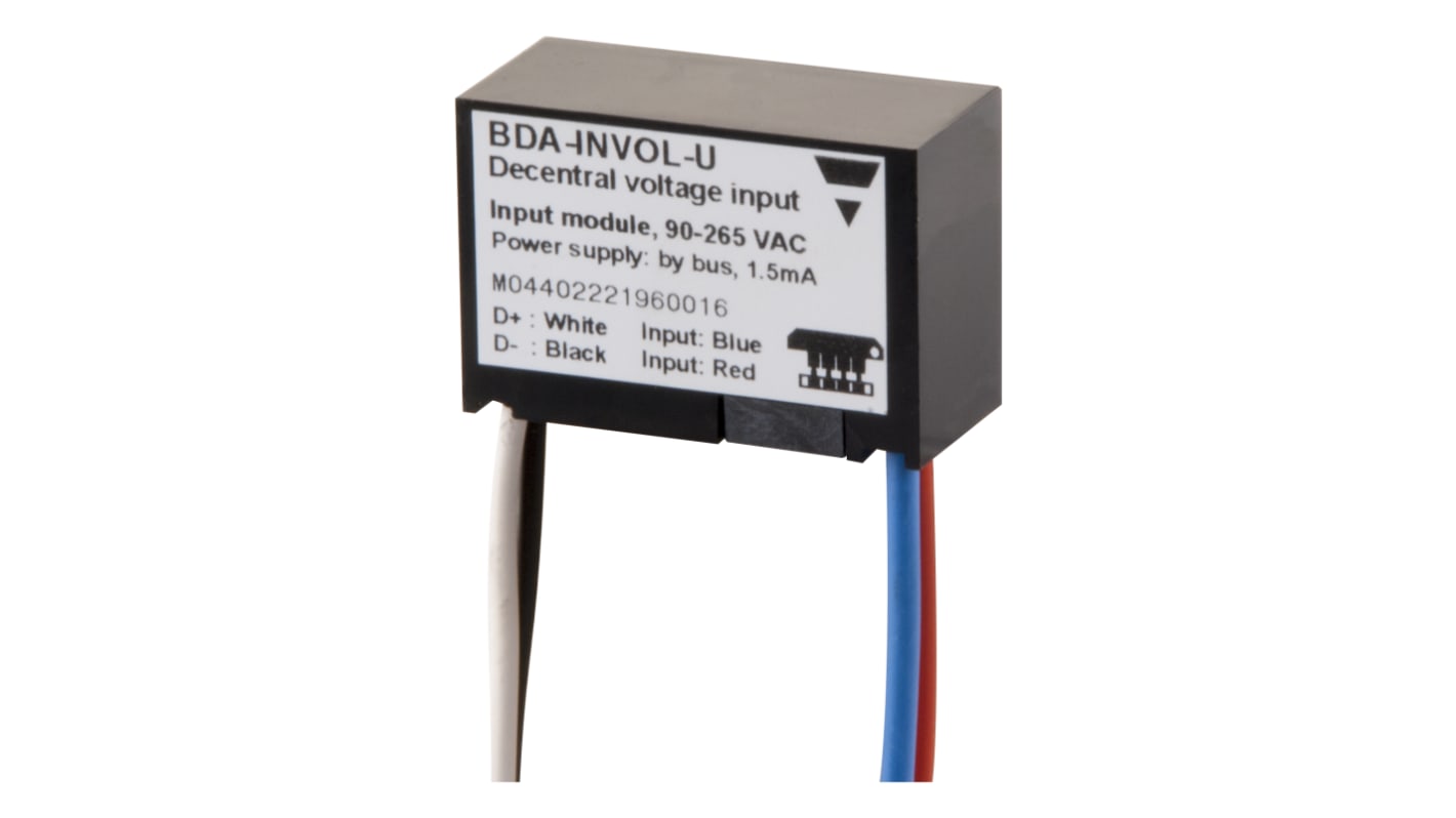 Modulo I/O PLC Carlo Gavazzi BDA-INVOL-U, ingresso tensione optoisolato 90-265 V c.a., compatto per building automation.