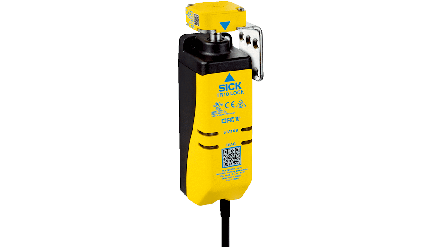 Interruttore di interblocco a solenoide Sick TR10-SLU01C, 24V cc, grado di protezione IP 67/69K, forza di bloccaggio 1.690 N.
