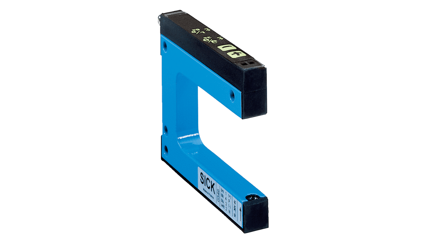 Sensore fotoelettrico a forcella Sick WF50-95B410, rilevamento 95 mm, uscita PNP, grado di protezione IP 65, connettore M8.